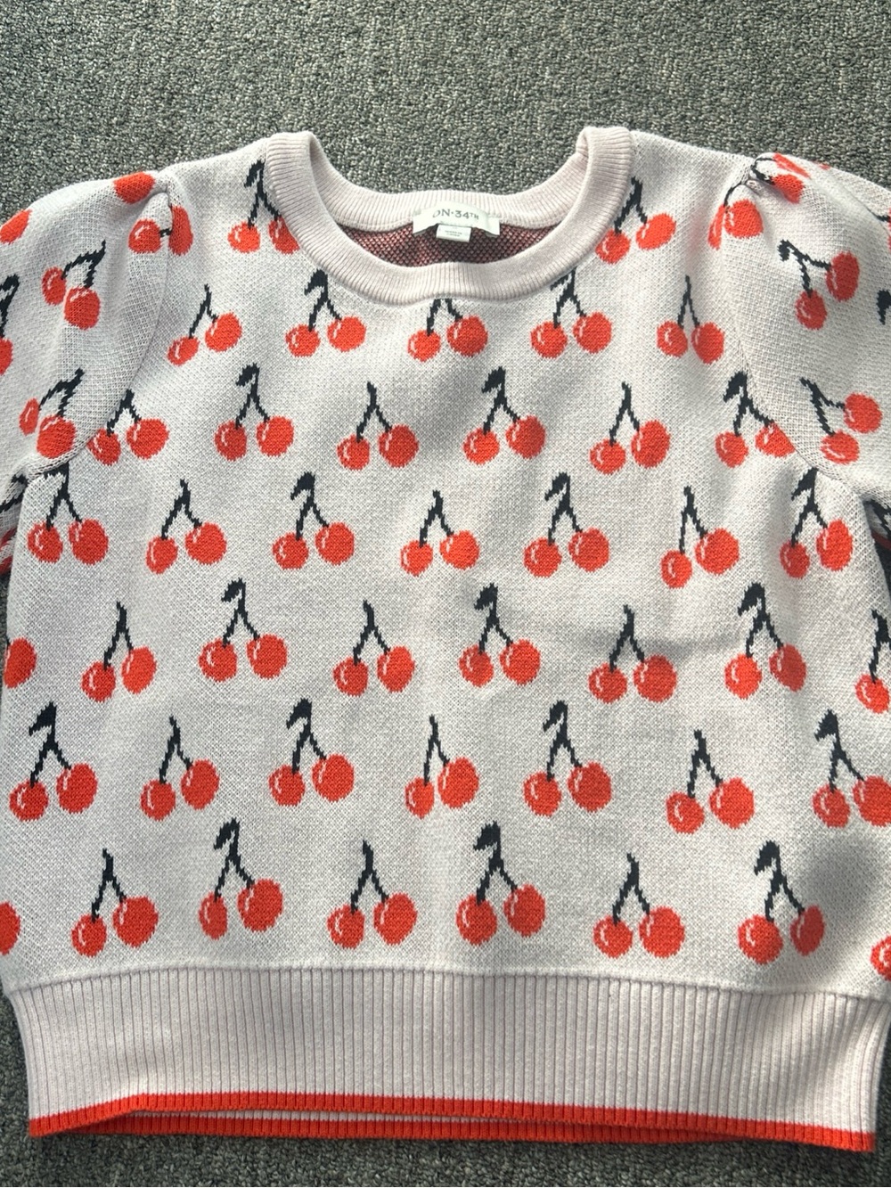 Cherry Print Women's Sweater - med